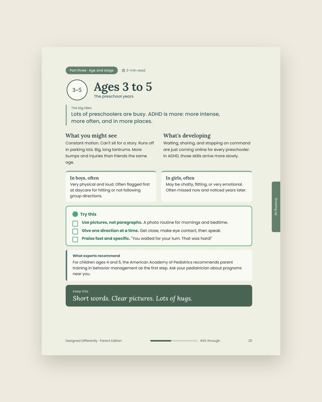 Look inside: Ages 3 to 5, the preschool years
