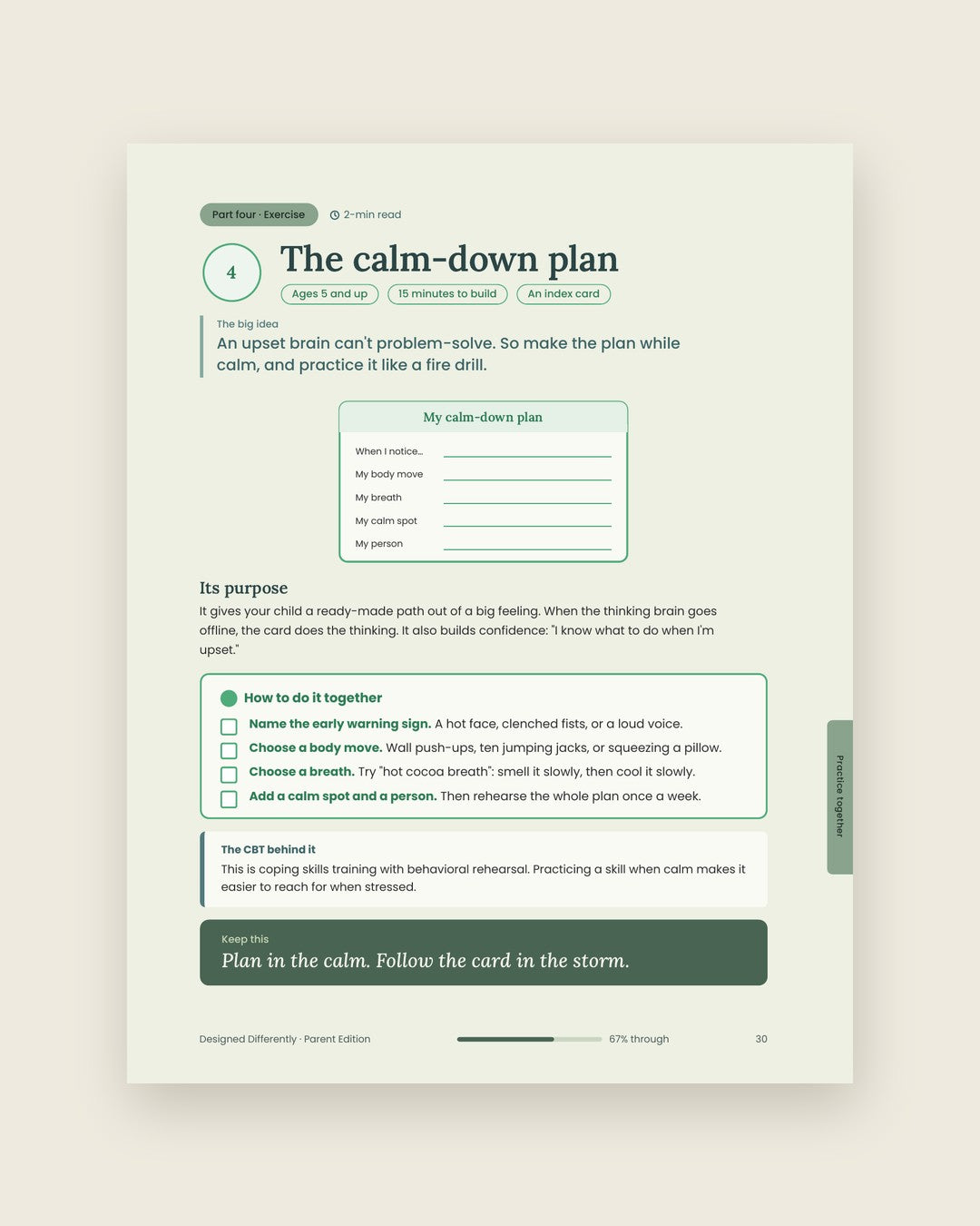 Look inside: The calm-down plan exercise