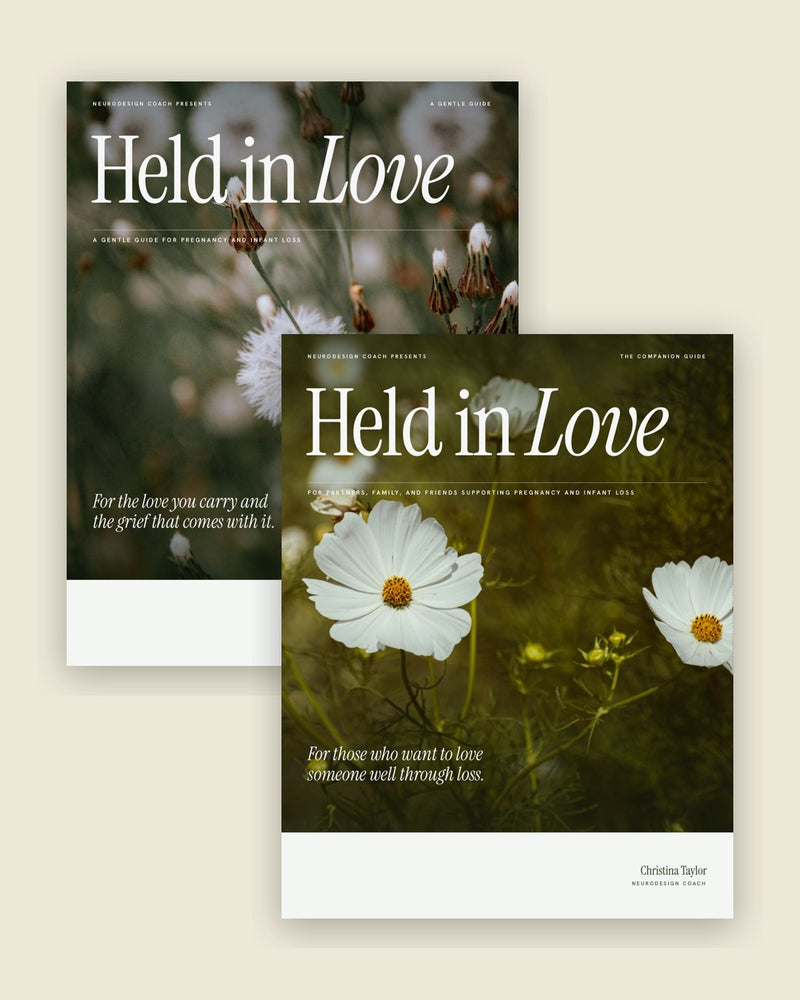 Held in Love guide and Companion Guide covers together