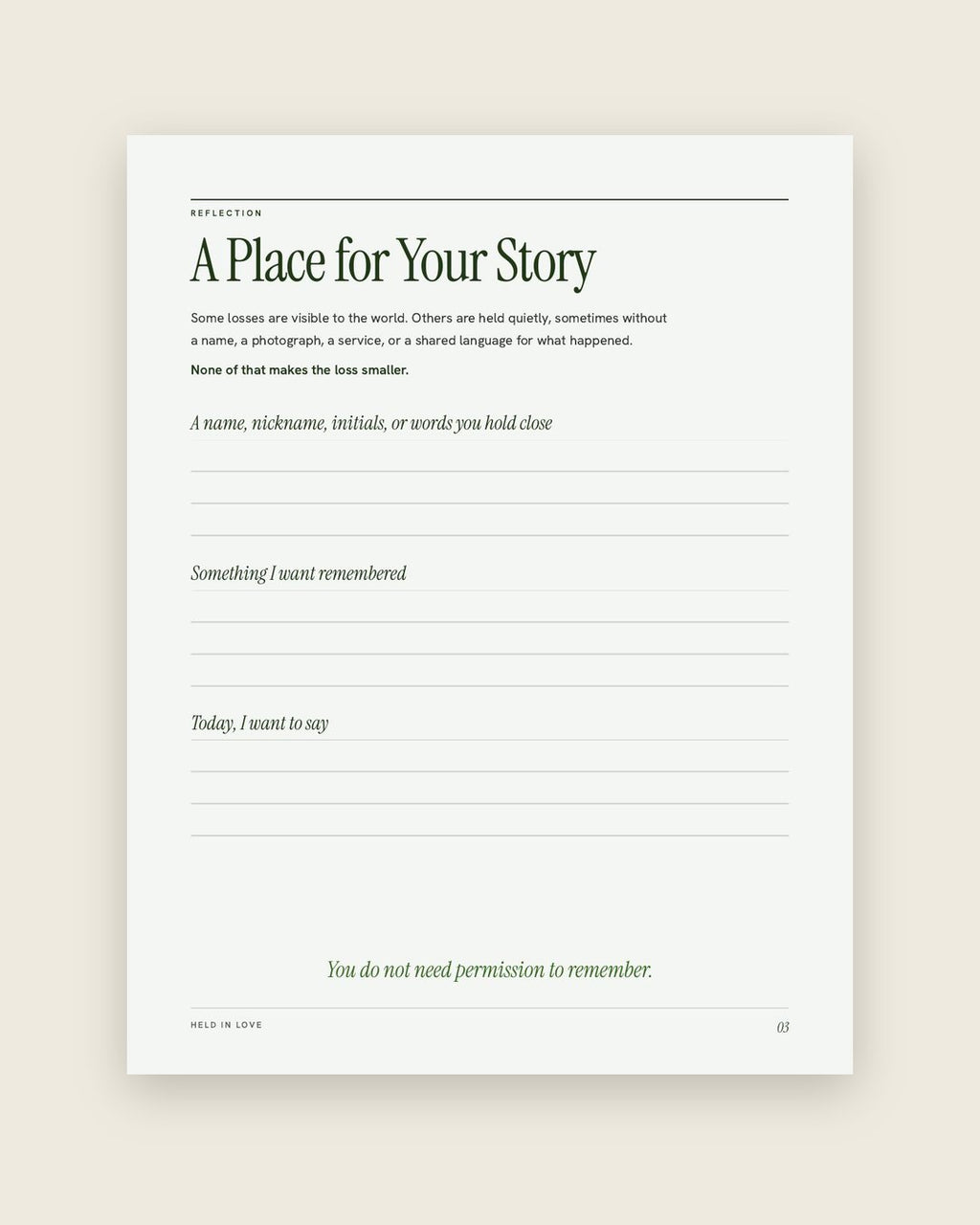 Look inside: A place for your story