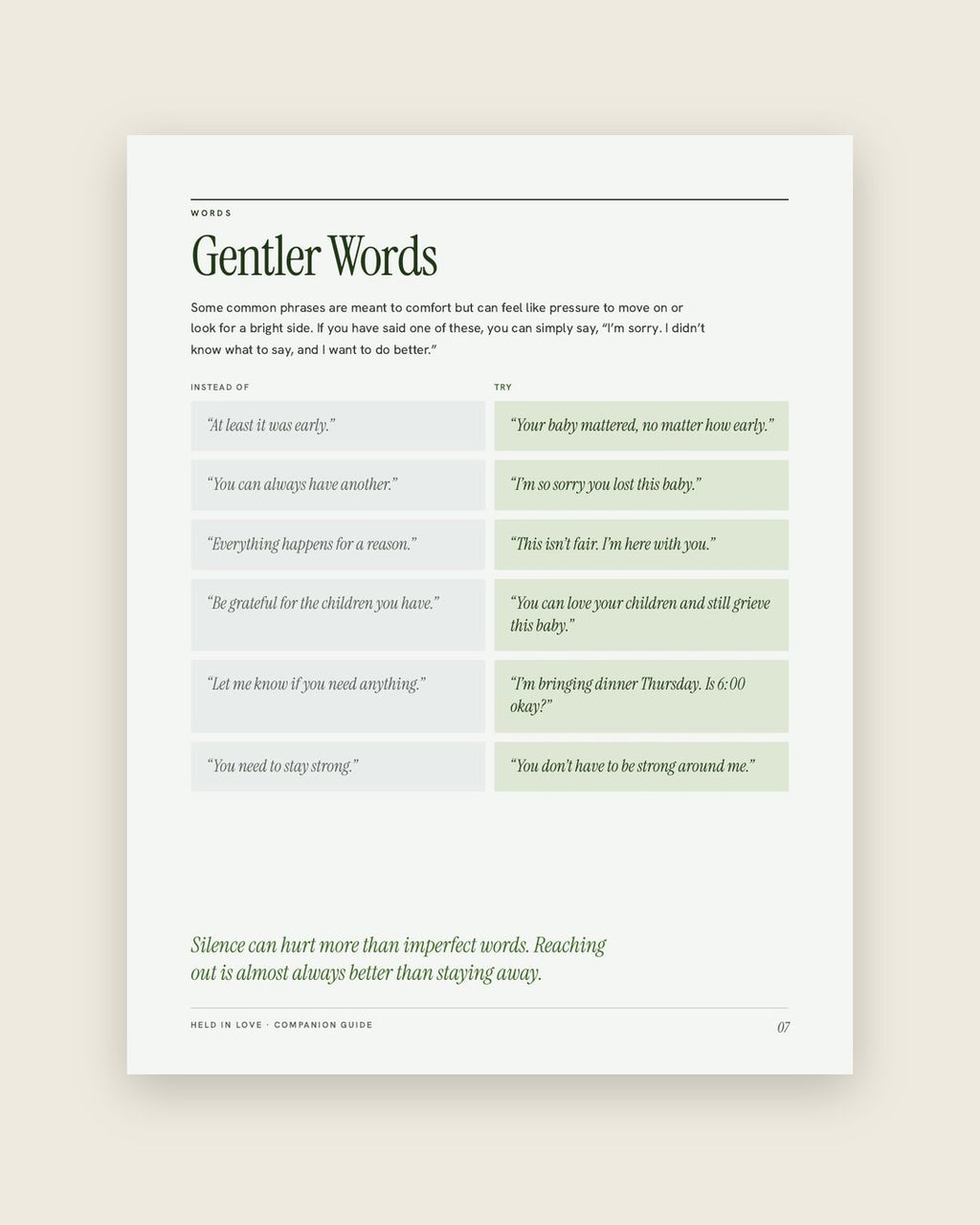 Look inside: Gentler words to use instead