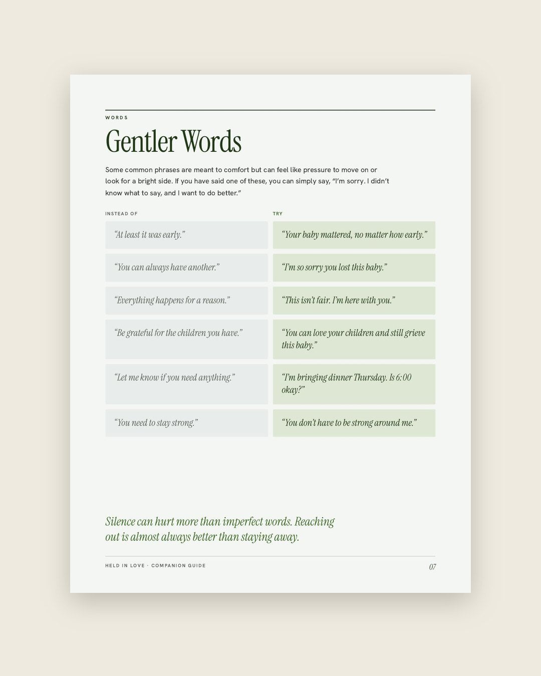 Look inside: Gentler words to use instead