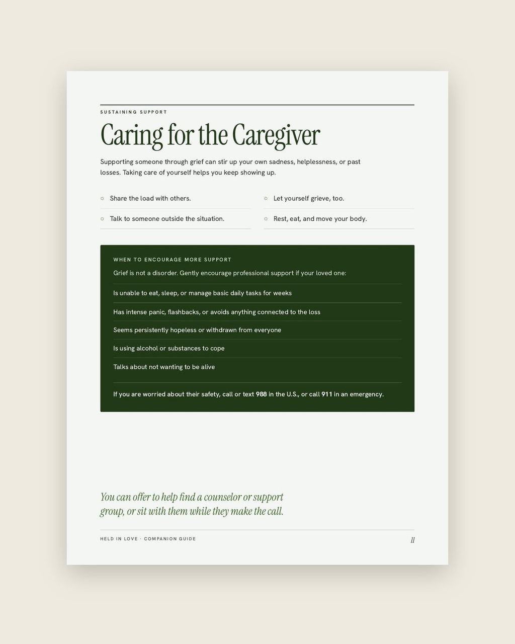 Look inside: Caring for the caregiver