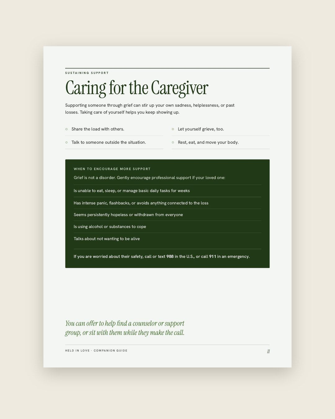 Look inside: Caring for the caregiver