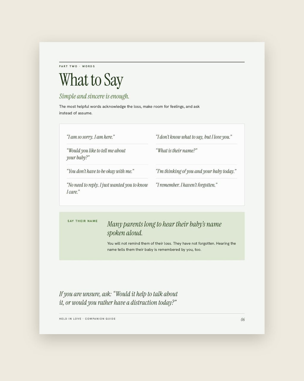Look inside: The Companion Guide: what to say