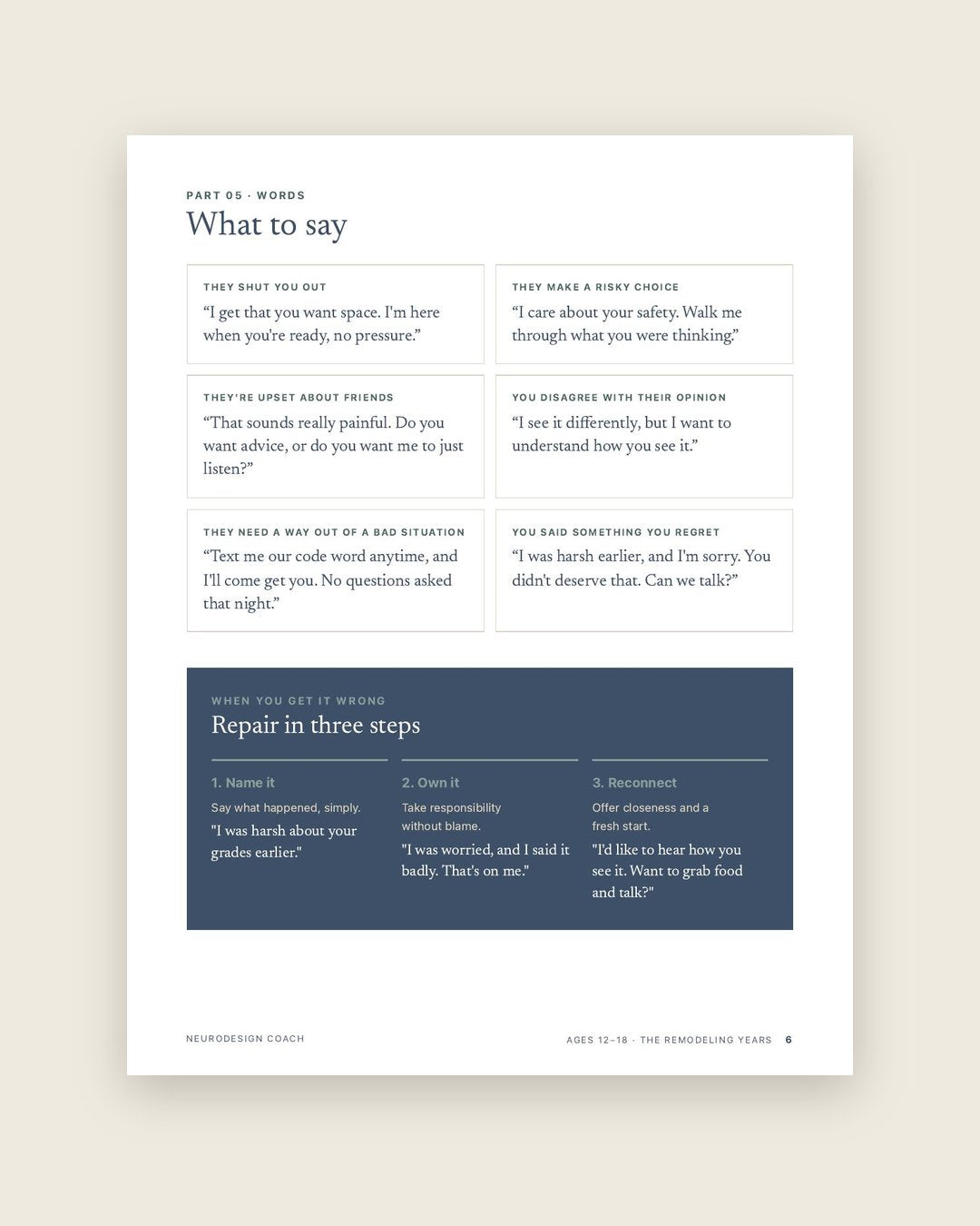 Look inside: What to say, and how to repair in three steps